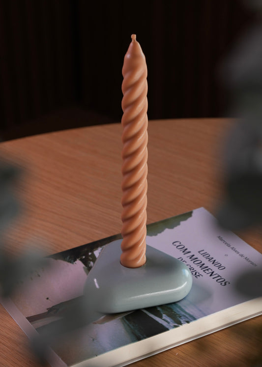Vela Twist | Caramelo e Rosa Claro